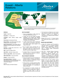 Kuwait - Alberta Relations