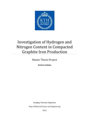 Investigation of Hydrogen and Nitrogen Content in Compacted Graphite Iron Production