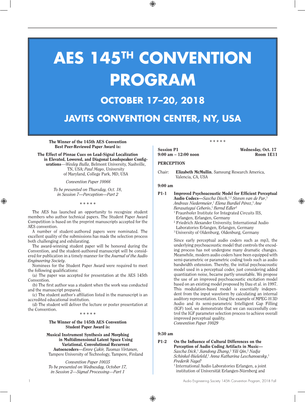 Convention Program