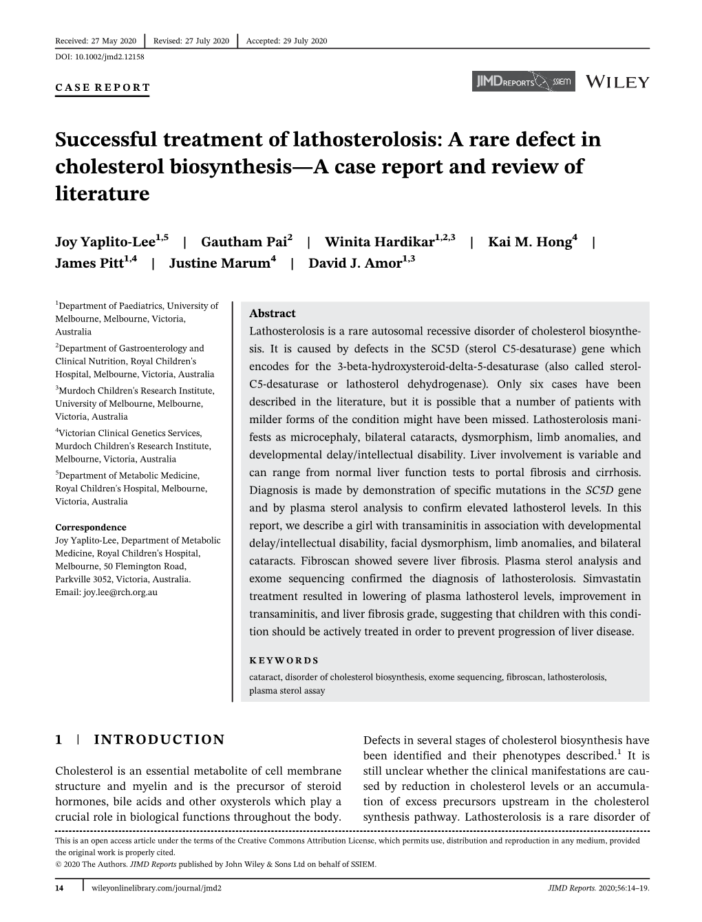 A Rare Defect in Cholesterol Biosynthesis—A Case Report and Review of Literature