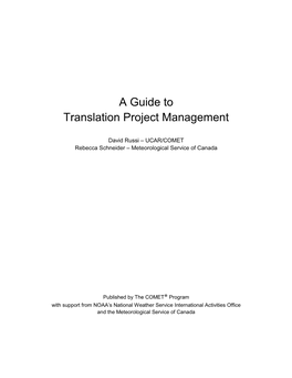 A Guide to Translation Project Management