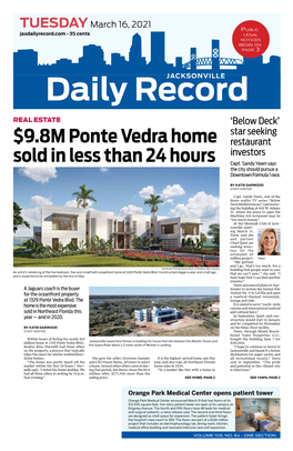 $9.8M Ponte Vedra Home Sold in Less Than 24 Hours