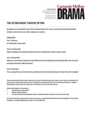 The Acting/Music Theatre Option