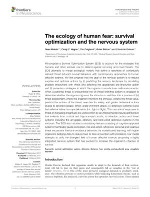 Survival Optimization and the Nervous System