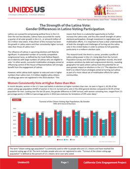 The Strength of the Latina Vote: Gender Differences in Latino Voting Participation
