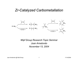 Zr-Catalyzed Carbometallation