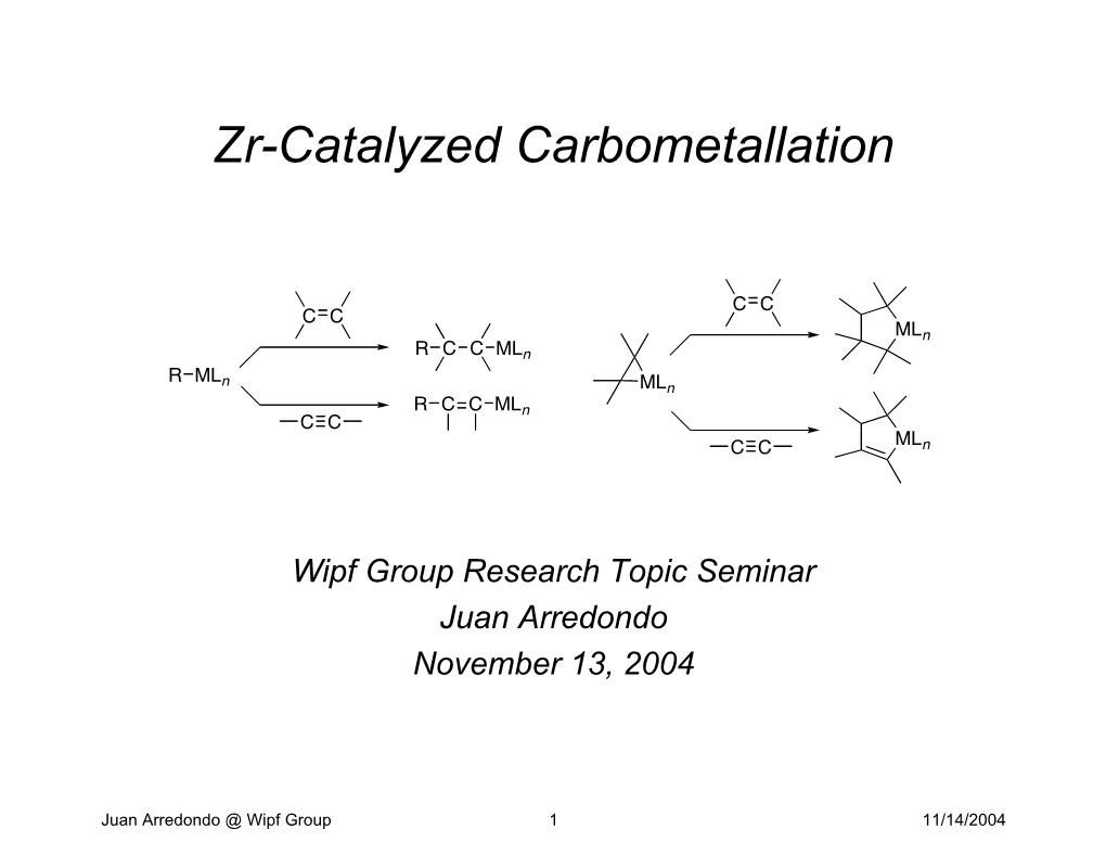 Zr-Catalyzed Carbometallation