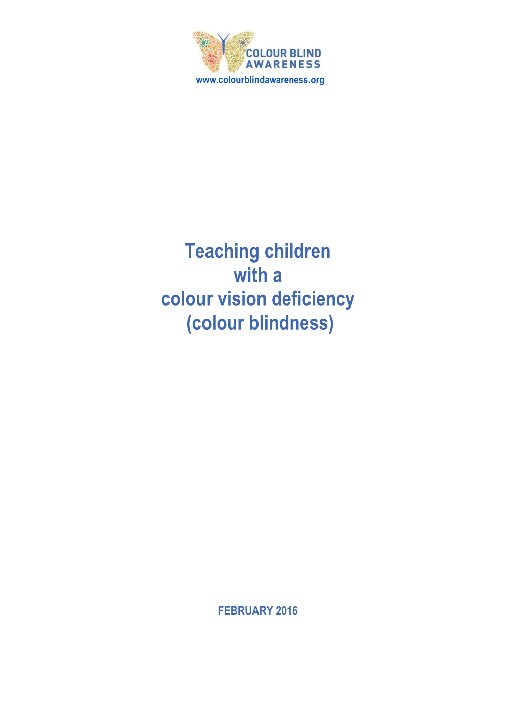 Teaching Children with a Colour Vision Deficiency (Colour Blindness)