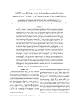 An FTIR Study of Hydrogen in Anorthoclase and Associated Melt Inclusions