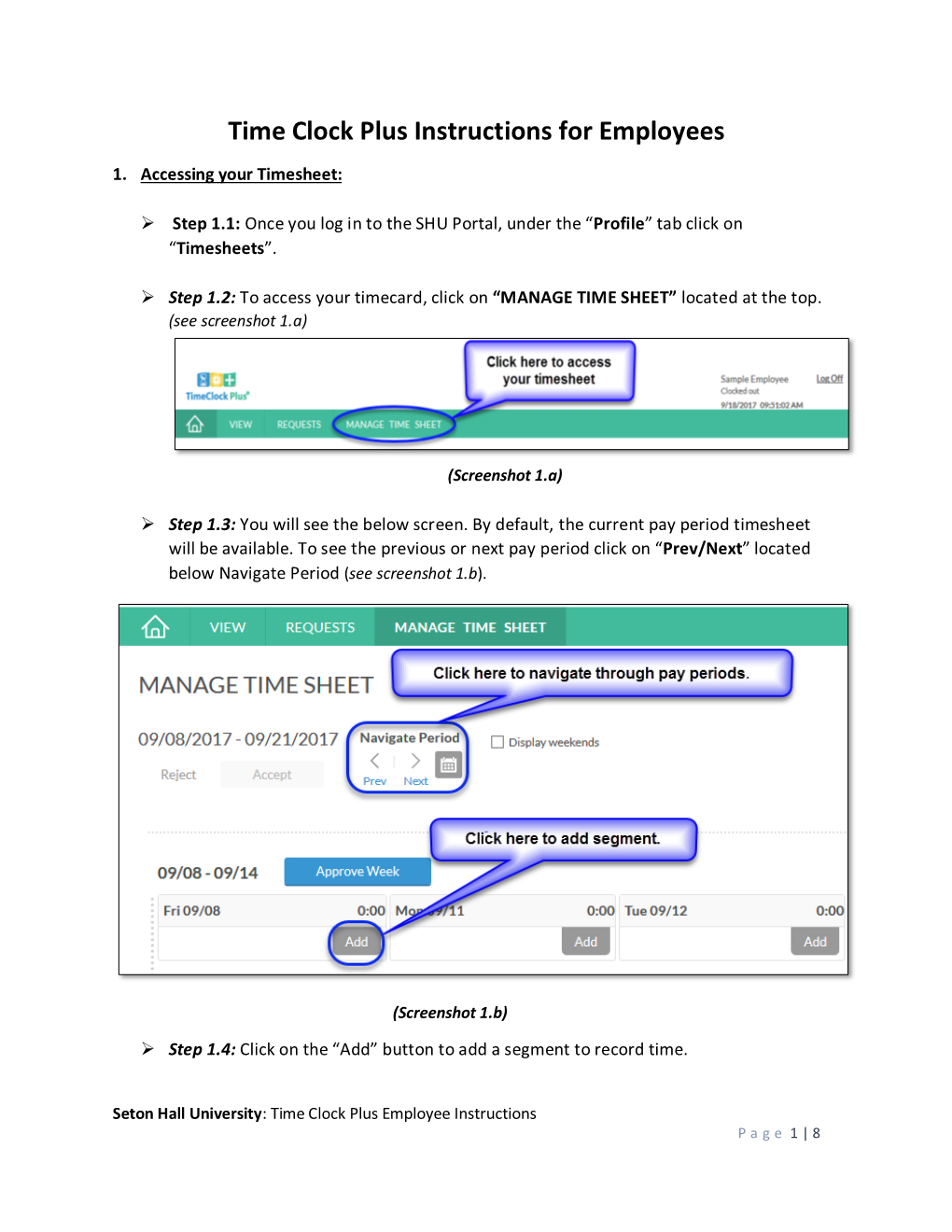 Time Clock Plus Instructions for Employees