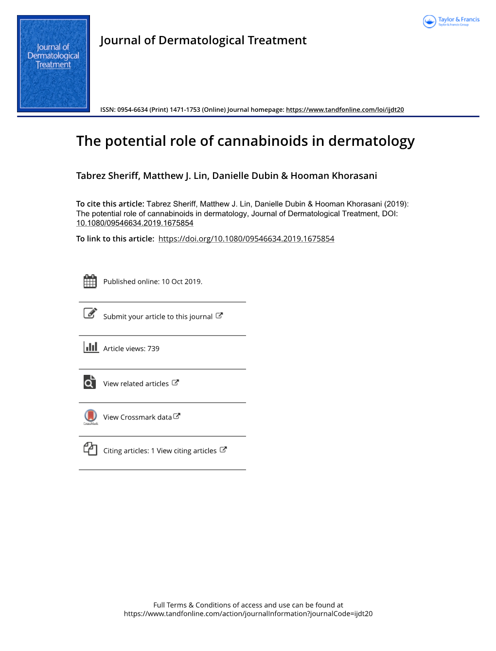 The Potential Role of Cannabinoids in Dermatology