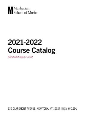 2021-2022 Course Catalog