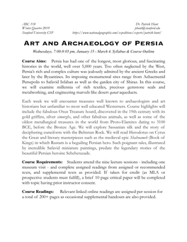 ARC 118 Persia Syllabus 2019