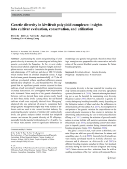 Genetic Diversity in Kiwifruit Polyploid Complexes: Insights Into Cultivar Evaluation, Conservation, and Utilization