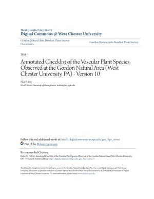 Annotated Checklist of the Vascular Plant Species Observed at The
