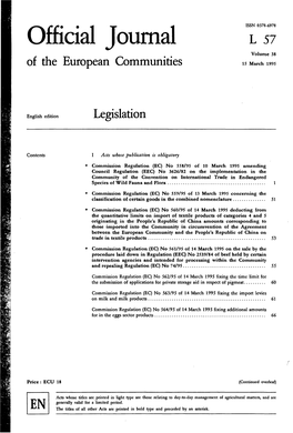 Official Journal L 57 Volume 38 of the European Communities 15 March 1995