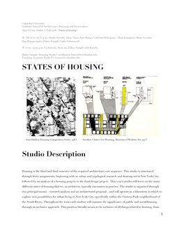 STATES of HOUSING Studio Description