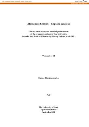 Alessandro Scarlatti - Soprano Cantatas