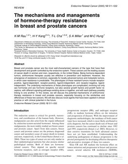 The Mechanisms and Managements of Hormone-Therapy Resistance in Breast and Prostate Cancers