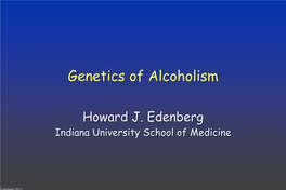 Genetics of Alcoholism
