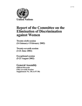 Report of the Committee on the Elimination of Discrimination Against Women