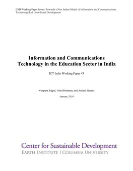 Information and Communications Technology in the Education Sector in India