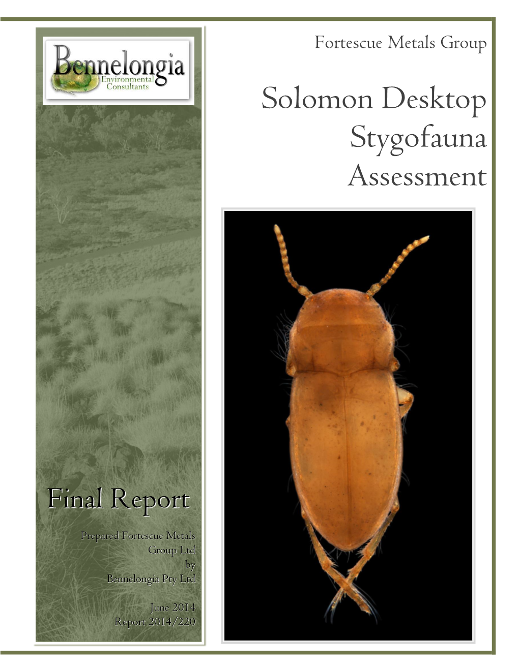 Solomon Desktop Stygofauna Assessment