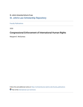 Congressional Enforcement of International Human Rights