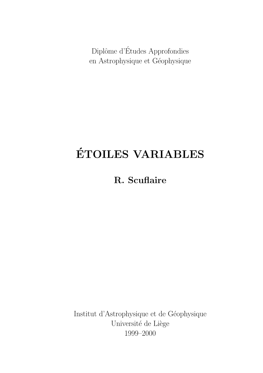 ´Etoiles Variables