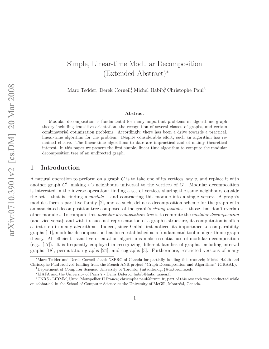 Simple, Linear-Time Modular Decomposition