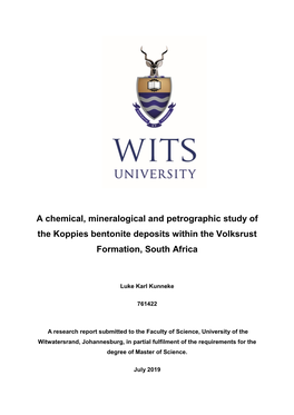 The Petrogenesis and Origin of the Koppies Bentonite Deposits, Free