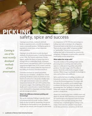 PICKLING RENE KITTLE Safety, Spice and Success
