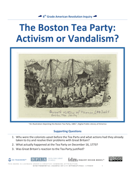 The Boston Tea Party: Activism Or Vandalism?