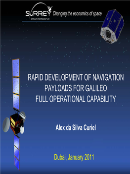 Rapid Development of Navigation Payloads for Galileo Full Operational Capability