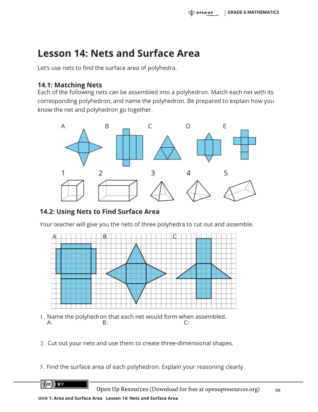 Lesson 14 Nets and Surface Area DocsLib