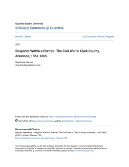 The Civil War in Clark County, Arkansas, 1861-1865
