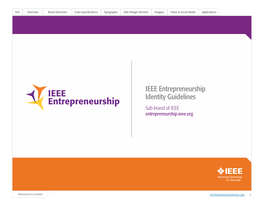 IEEE Entrepreneurship Identity Guidelines Sub-Brand of IEEE Entrepreneurship.Ieee.Org
