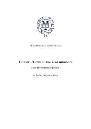 Constructions of the Real Numbers