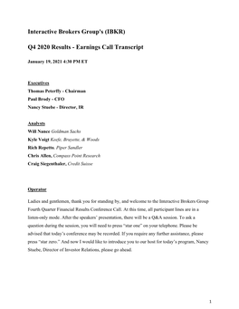 Earnings Call Transcript