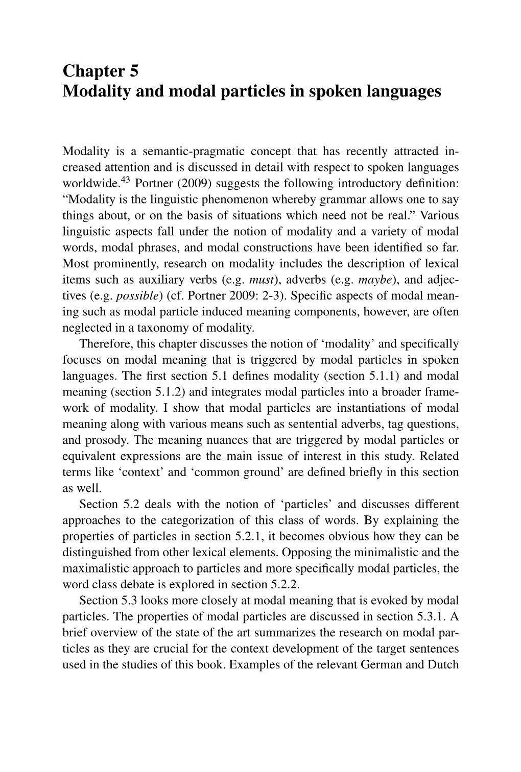 Chapter 5 Modality and Modal Particles in Spoken Languages