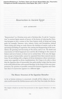 Resurrection in Ancient Egypt