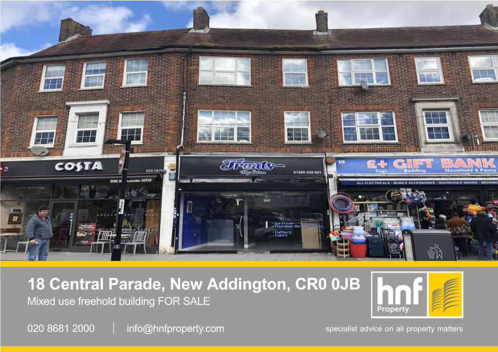 18 Central Parade, New Addington, CR0 0JB Mixed Use Freehold Building for SALE
