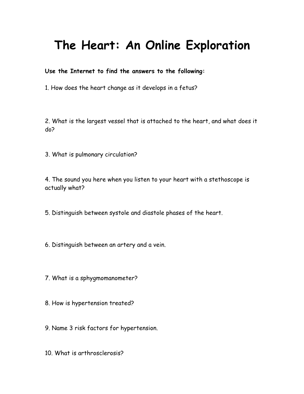 The Heart: an Online Exploration
