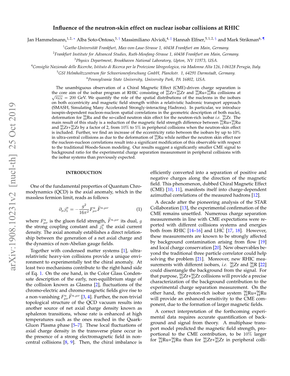 Arxiv:1908.10231V2 [Nucl-Th] 25 Oct 2019 Could Disentangle the Background from the Signal