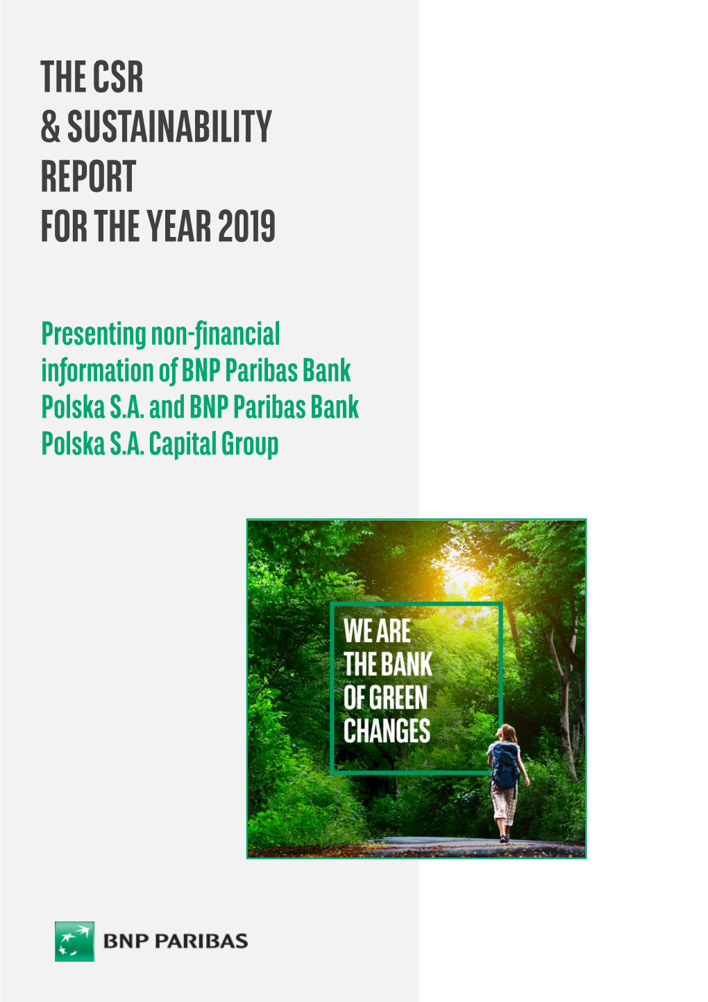 The Csr & Sustainability Report for the Year 2019