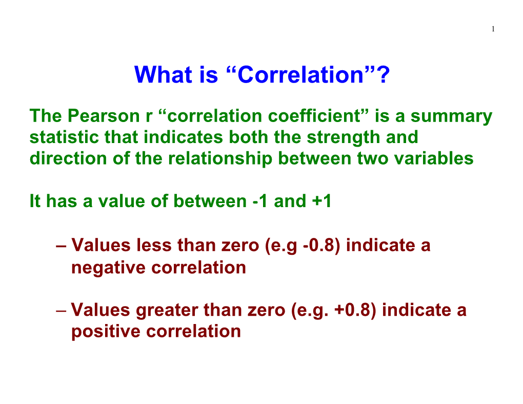 Correlation & Mult. Regression