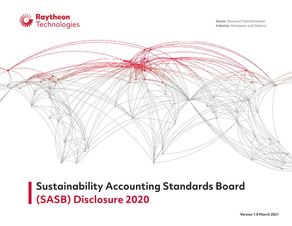 Sustainability Accounting Standards Board (SASB) Disclosure 2020