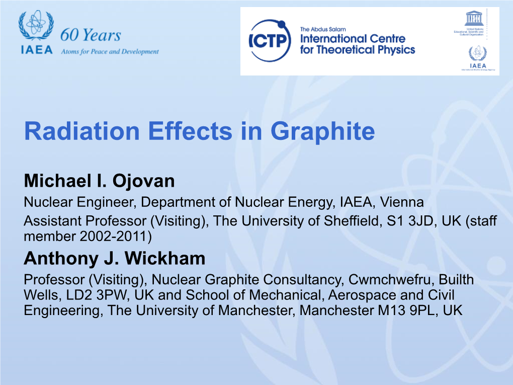 Radiation Effects in Graphite