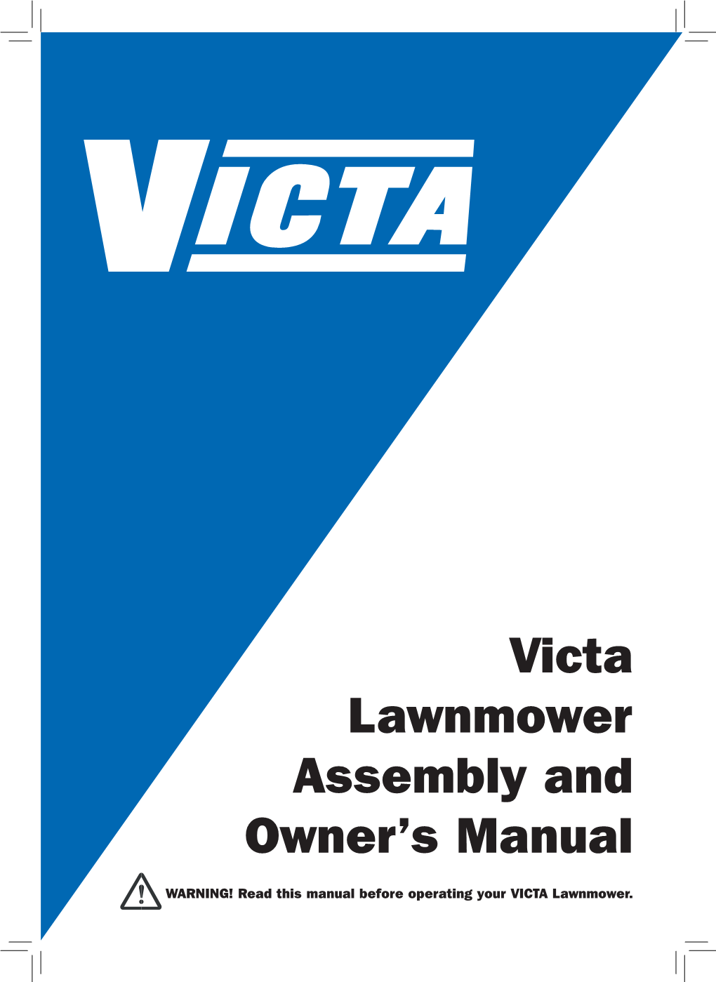 Victa Lawnmower Assembly and Owner's Manual