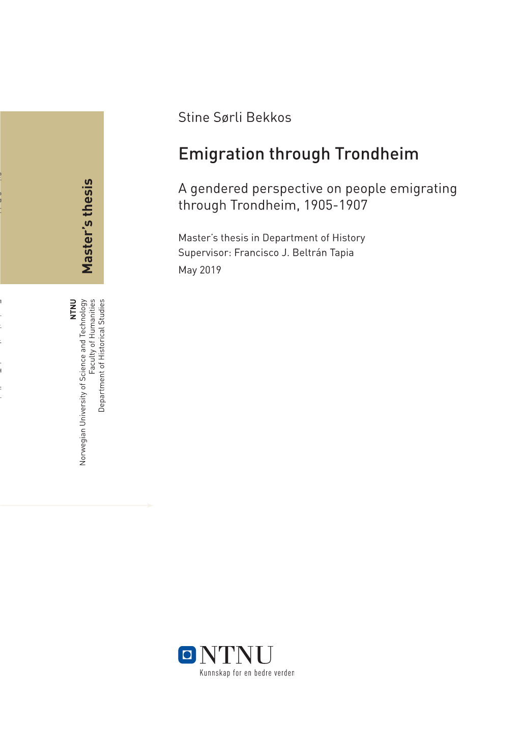 Emigration Through Trondheim
